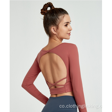 Camicie di Yoga Backless Sexy Open Back